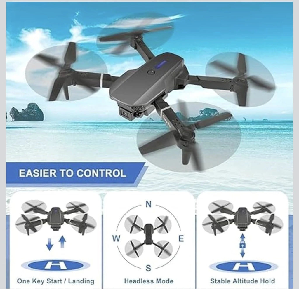 Foldable Mini Drone with Dual HD Camera | WiFi FPV RC Drone | One-Key Takeoff & Altitude Hold